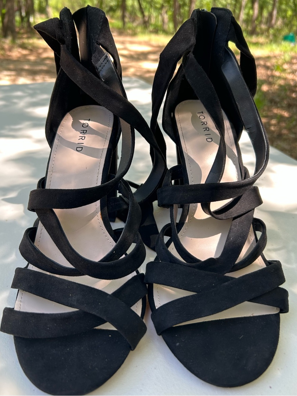 torrid Black Strappy Lace-Up High Heel Sandals